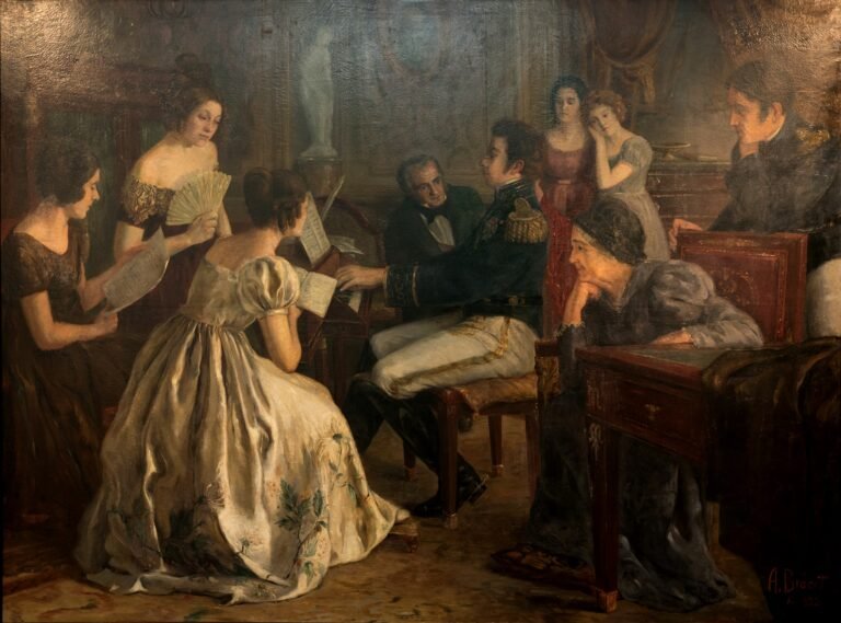 O Imperador dom Pedro I do Brasil compondo o Hino da Independência em 1822.