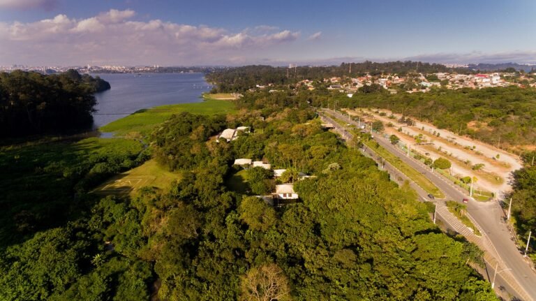 Imagem vista do alto da reserva do Parque Ecológico