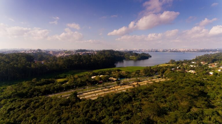 Imagem vista do alto da reserva do Parque Ecológico