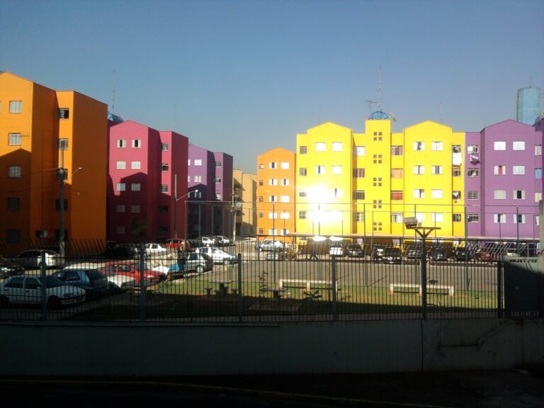 Housing complex that was once a slum located in the neighborhood of Lemon in Sao Paulo, Brazil