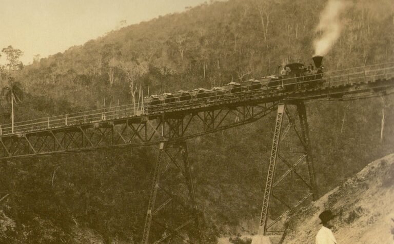 One of the Orenstein & Koppel steam locomotives used to bring stone from the quarry to the kilns at Gato Preto. Initiall
