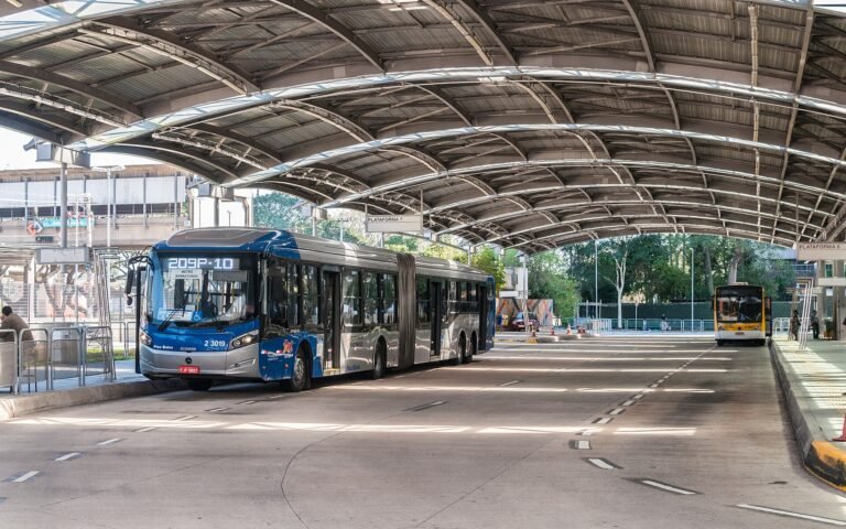 Bus stop in São Paulo, Brazil